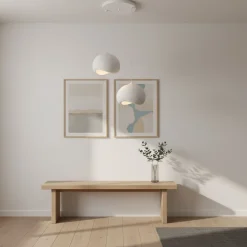 Riippuvalaisin Linento Lighting Yontu pyöreä 2-osainen valkoinen