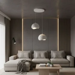 Riippuvalaisin Linento Lighting Yontu pyöreä 2-osainen valkoinen