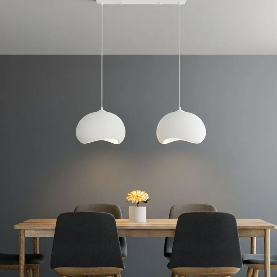 Riippuvalaisin Linento Lighting Yontu suora 80cm 2-osainen valkoinen