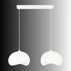 Riippuvalaisin Linento Lighting Yontu suora 80cm 2-osainen valkoinen
