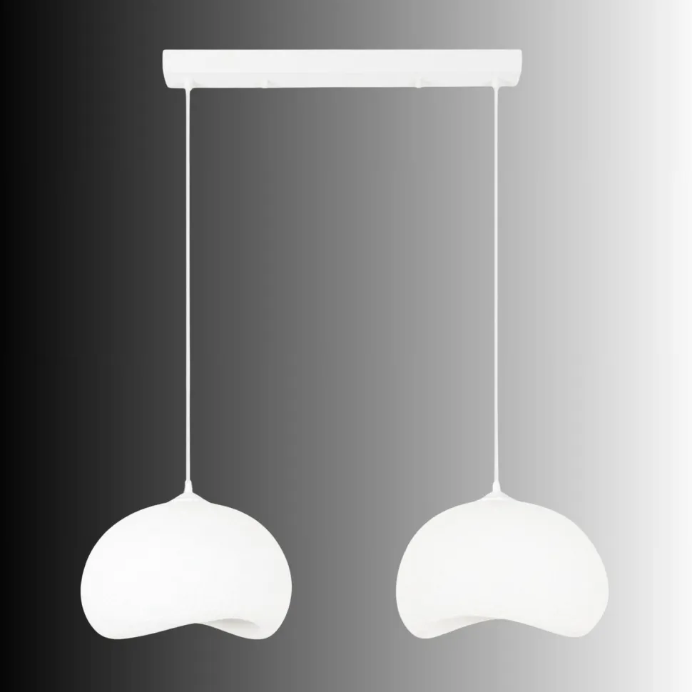 Riippuvalaisin Linento Lighting Yontu suora 80cm 2-osainen valkoinen