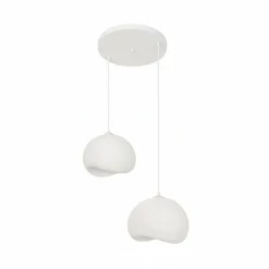 Riippuvalaisin Linento Lighting Yontu suora 80cm 2-osainen valkoinen