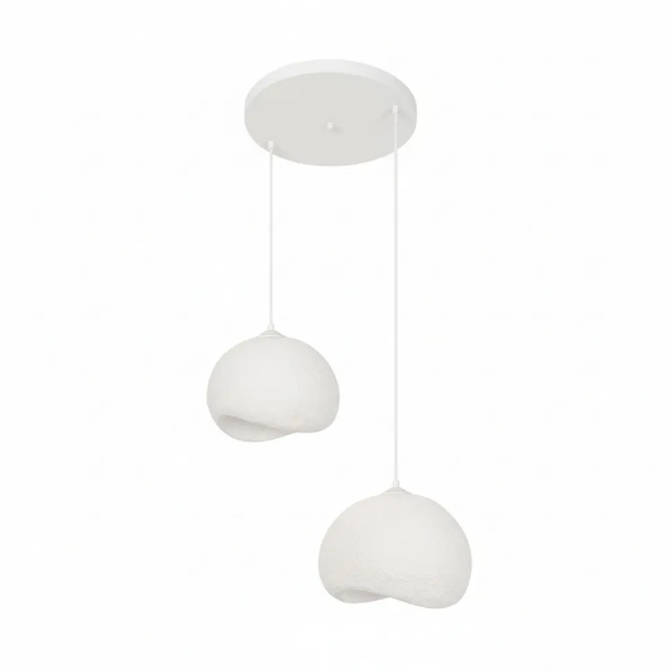 Riippuvalaisin Linento Lighting Yontu suora 80cm 2-osainen valkoinen