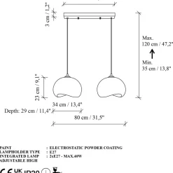 Riippuvalaisin Linento Lighting Yontu suora 80cm 2-osainen valkoinen