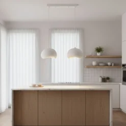 Riippuvalaisin Linento Lighting Yontu suora 80cm 2-osainen valkoinen