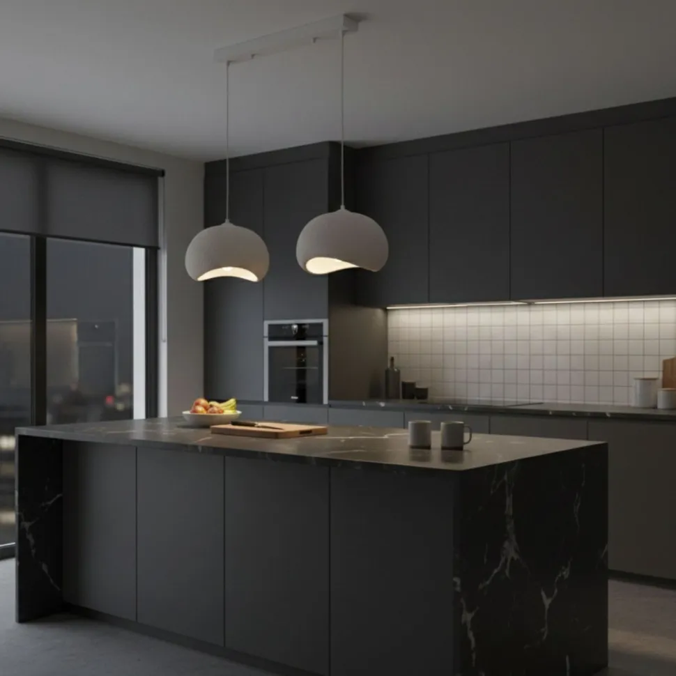Riippuvalaisin Linento Lighting Yontu suora 80cm 2-osainen valkoinen