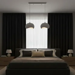 Riippuvalaisin Linento Lighting Yontu suora 80cm 2-osainen valkoinen