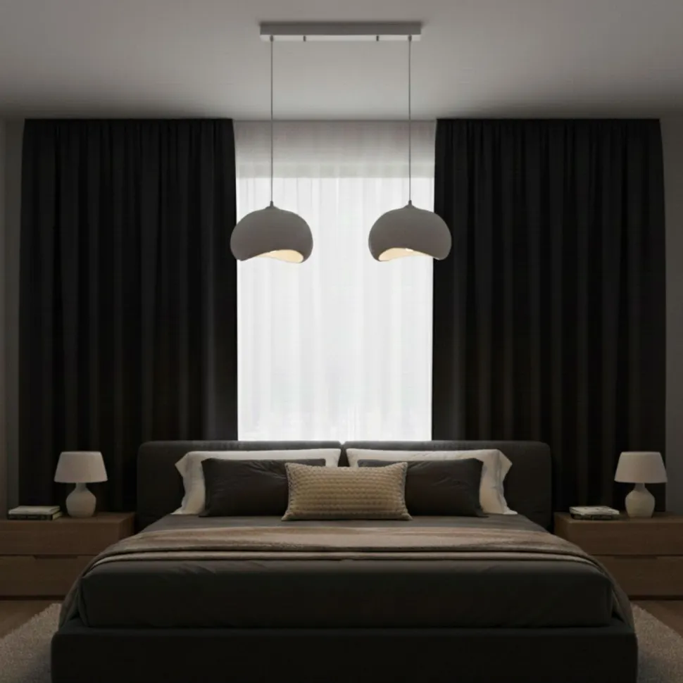 Riippuvalaisin Linento Lighting Yontu suora 80cm 2-osainen valkoinen