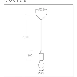 Riippuvalaisin Lucide Fix Ø10 cm musta