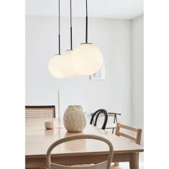 Riippuvalaisin Markslöjd Dione 3-osainen 105cm valkoinen/musta