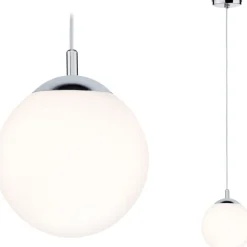Riippuvalaisin Paulmann Globe, IP44, E27, himmennettävä, kromi