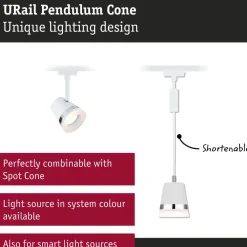 Riippuvalaisin Paulmann URail Cone GU10 max. 10W himmennettävä valkoinen