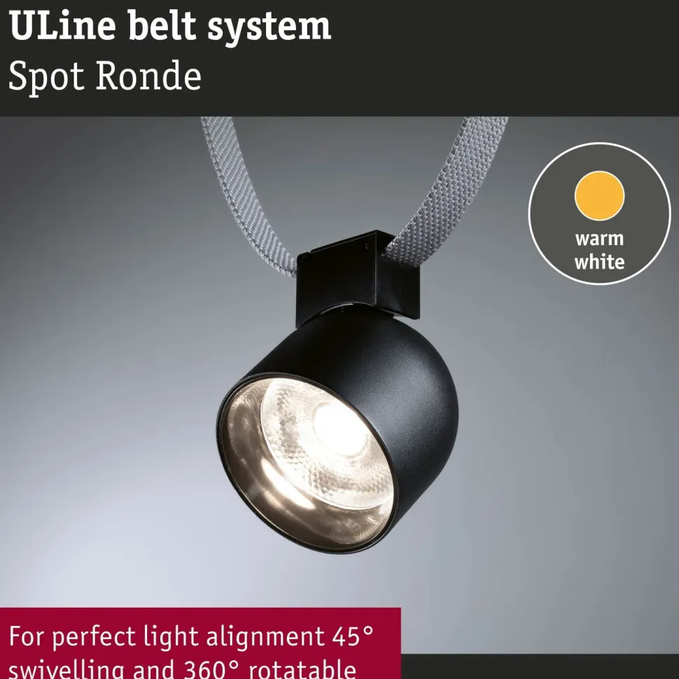 Ripustettava spottivalaisin Paulmann ULine Ronde Ø85mm LED 3000K 7W musta