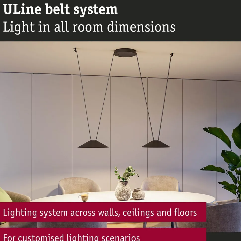 Ripustettava valaisin Paulmann ULine Cone Ø35cm LED 3000K 12W musta