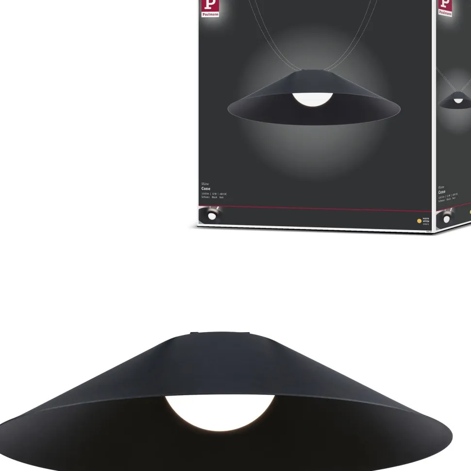 Ripustettava valaisin Paulmann ULine Cone Ø35cm LED 3000K 12W musta