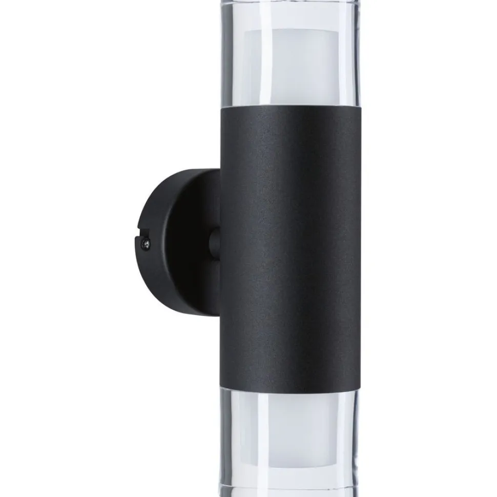Seinä-/kattovalaisin Paulmann Kame, 27cm, IP44, 3000K, 2x460lm, 230V, 2x4W, signaalimusta