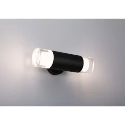 Seinä-/kattovalaisin Paulmann Kame, 27cm, IP44, 3000K, 2x460lm, 230V, 2x4W, signaalimusta