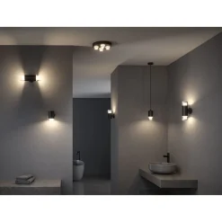 Seinä-/kattovalaisin Paulmann Kame, 27cm, IP44, 3000K, 2x460lm, 230V, 2x4W, signaalimusta