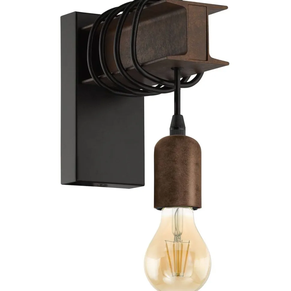 Seinävalaisin Eglo Vintage Townshend 4 19cm antiikinruskea/musta