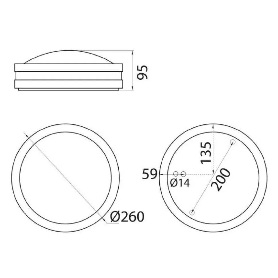 Seinävalaisin Lumia AVN260GH IP54 60W E27 grafiitinharmaa