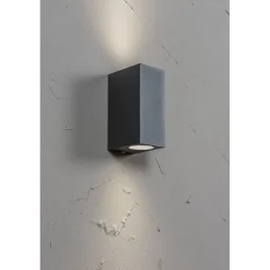 Seinävalaisin Airam Sund Double, max 2x7W, GU10, 150x68x93mm, IP44, antrasiitti/kirkas