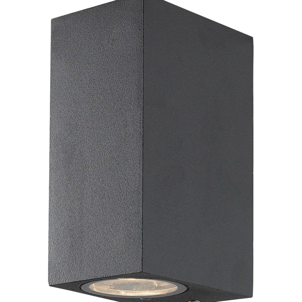 Seinävalaisin Airam Sund Double, max 2x7W, GU10, 150x68x93mm, IP44, antrasiitti/kirkas