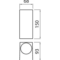 Seinävalaisin Airam Sund Double, max 2x7W, GU10, 150x68x93mm, IP44, antrasiitti/kirkas