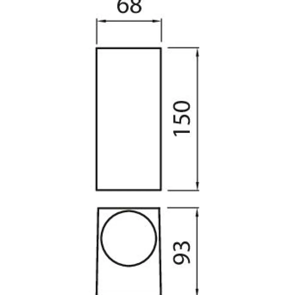 Seinävalaisin Airam Sund Double, max 2x7W, GU10, 150x68x93mm, IP44, antrasiitti/kirkas