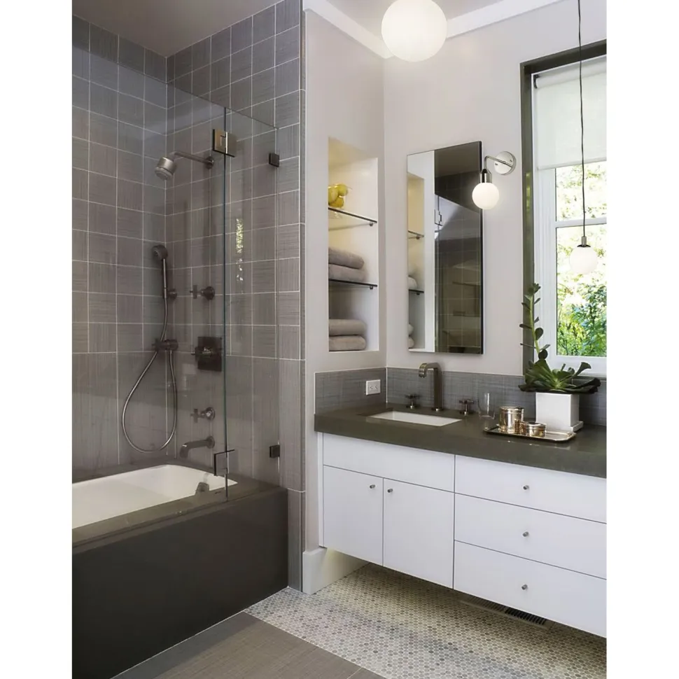 Seinävalaisin Aneta Lighting Florens IP44 kromi/valkoinen