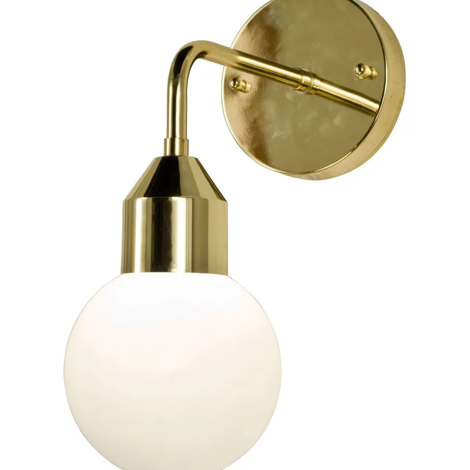 Seinävalaisin Aneta Lighting Florens IP44 messinki/valkoinen