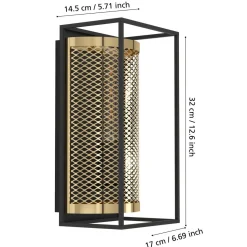 Seinävalaisin Eglo Nohales, E27, 40W, IP20, messinki/musta