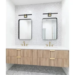 Seinävalaisin Eglo Peguera, 60cm, LED, 11W, IP44, musta/messinki