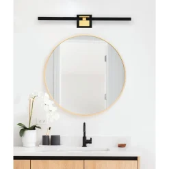 Seinävalaisin Eglo Peguera, 60cm, LED, 11W, IP44, musta/messinki