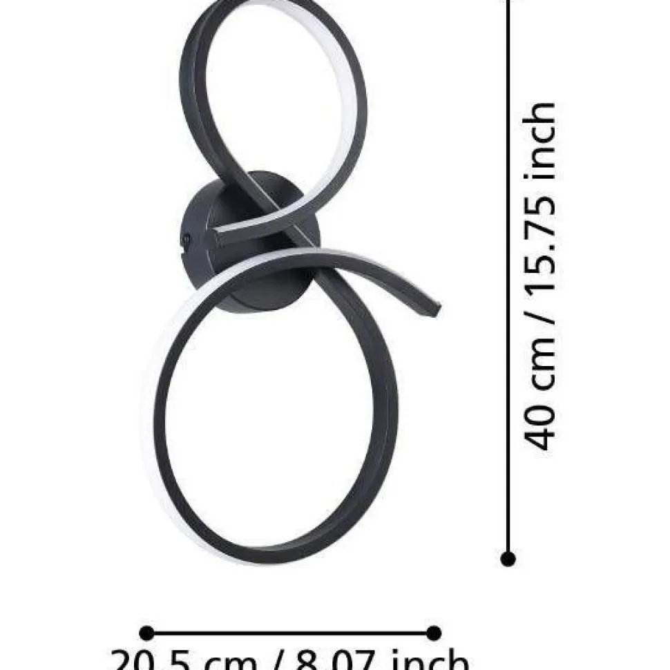Seinävalaisin Eglo Serpins LED musta/valkoinen