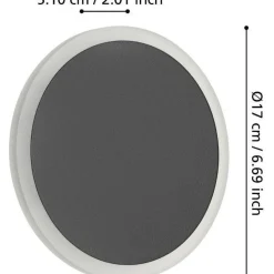 Seinävalaisin Eglo Talamello 1 LED Ø17cm musta/valkoinen