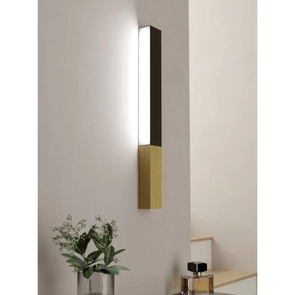Seinävalaisin Eglo Tudons, 56cm, LED, 12W, IP20, musta/puu