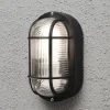 Seinävalaisin Konstsmide Elmas 7650-750 120x105x200 mm ovaali musta