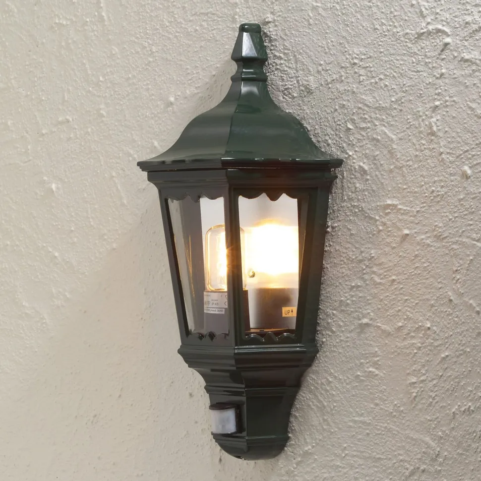 Seinävalaisin Konstsmide Firenze 7230-600 250x160x495 mm liiketunnistimella vihreä
