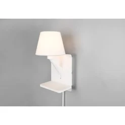 Seinävalaisin latausasemalla Trio Comfort E14 valkoinen