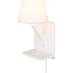 Seinävalaisin latausasemalla Trio Comfort E14 valkoinen