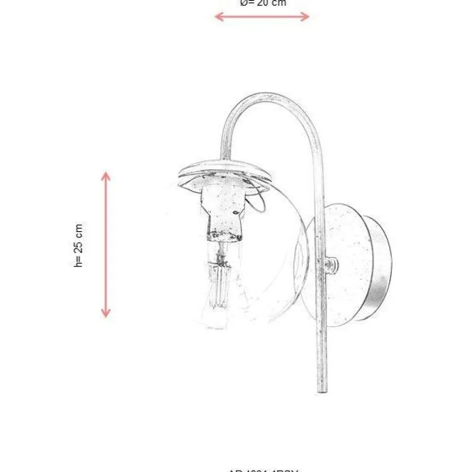 Seinävalaisin Linento Lighting AP-4331-1BSY, Ø20cm, musta/antiikki
