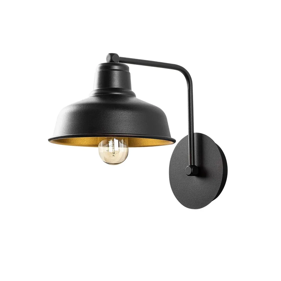 Seinävalaisin Linento Lighting Berceste, musta, Ø19cm