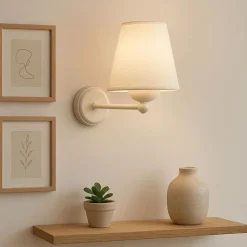 Seinävalaisin Linento Lighting 242009, ø13cm, E27, max. 40W, IP20, kerma