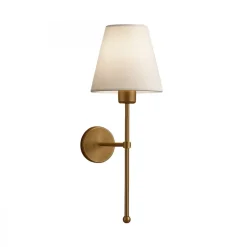 Seinävalaisin Linento Lighting 241968, ø13cm, E27, max. 40W, IP20, kerma/kulta