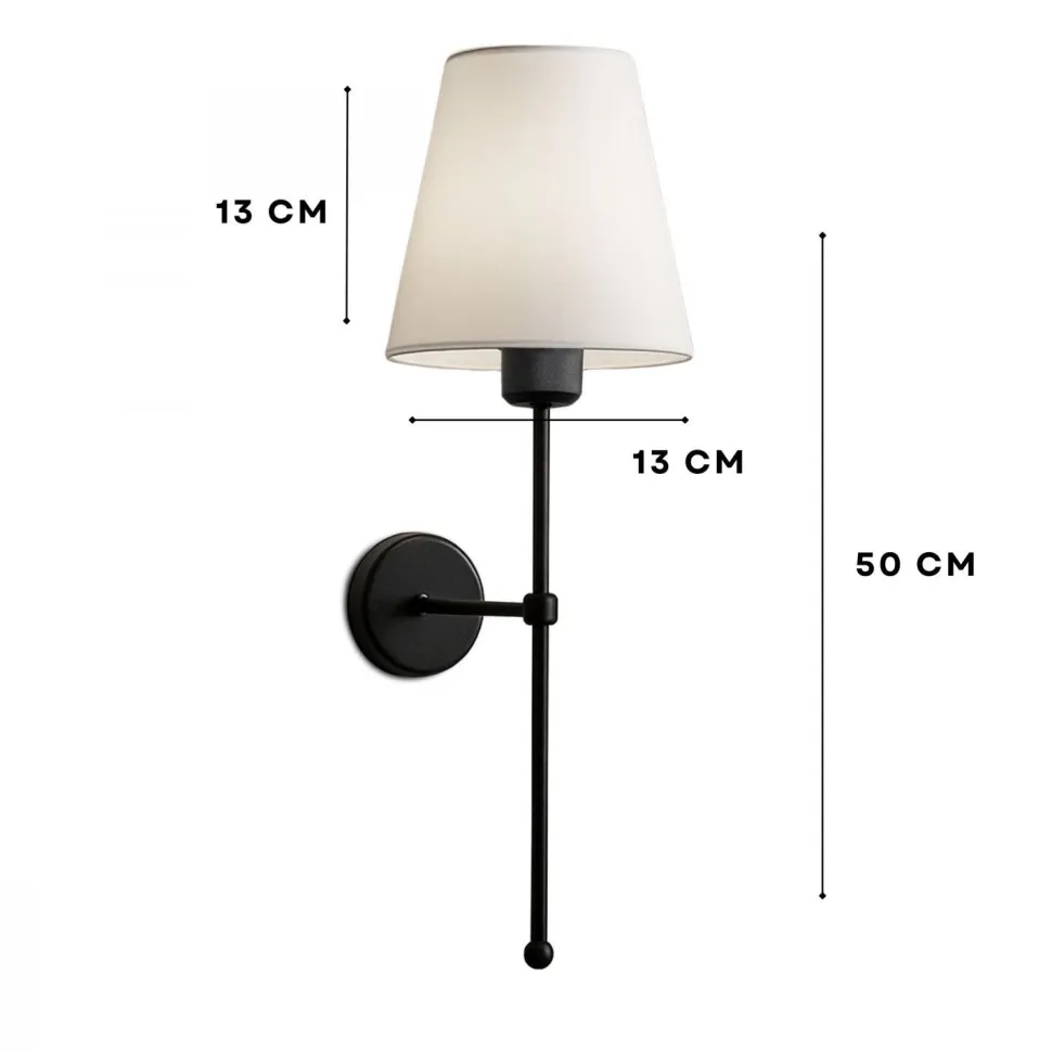 Seinävalaisin Linento Lighting 241966, ø13cm, E27, max. 40W, IP20, kerma/musta