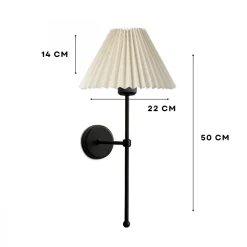 Seinävalaisin Linento Lighting 241988, ø22cm, E27, max. 40W, IP20, kerma/musta