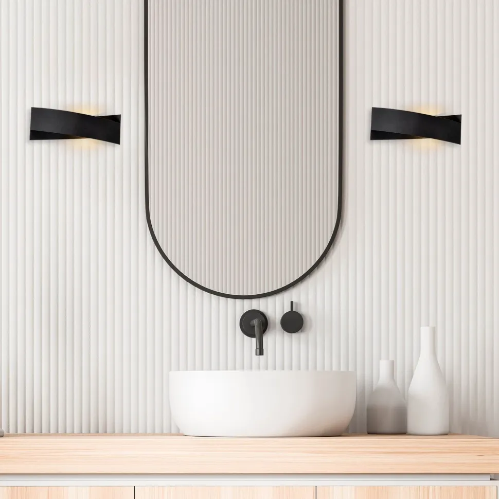 Seinävalaisin Linento Lighting 7156, ø10cm, IP20, G9, max. 8W, musta