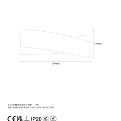 Seinävalaisin Linento Lighting 7156, ø10cm, IP20, G9, max. 8W, musta