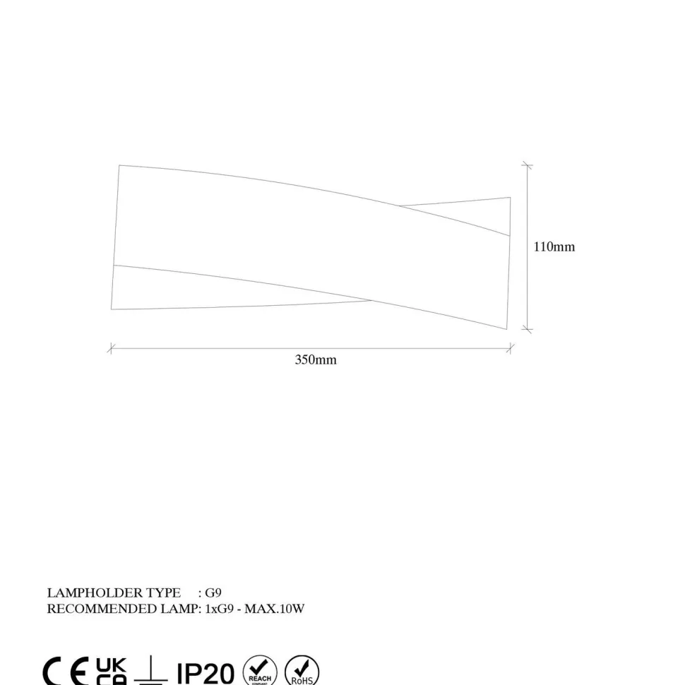 Seinävalaisin Linento Lighting 7156, ø10cm, IP20, G9, max. 8W, musta