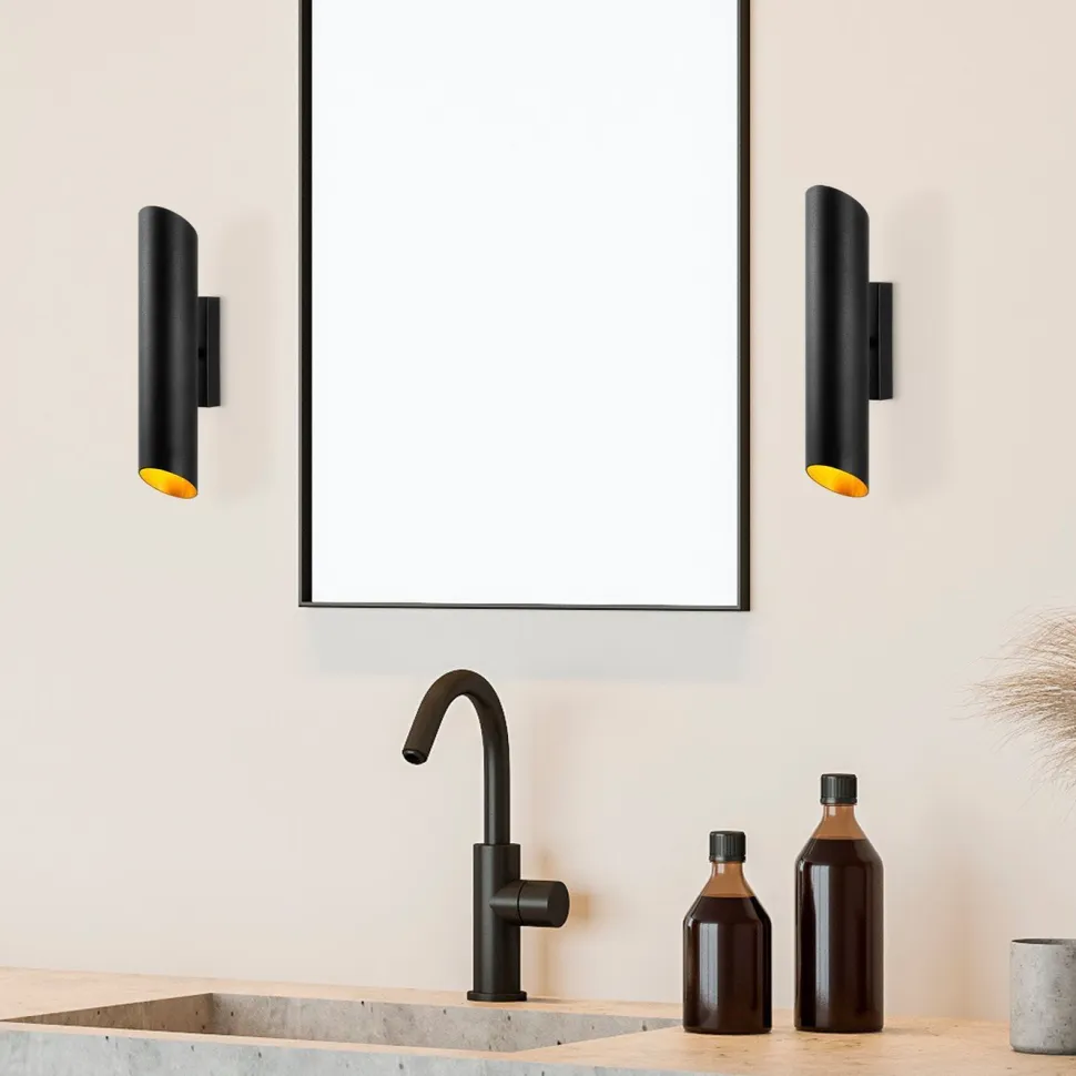 Seinävalaisin Linento Lighting Cut, 40cm, musta/kulta